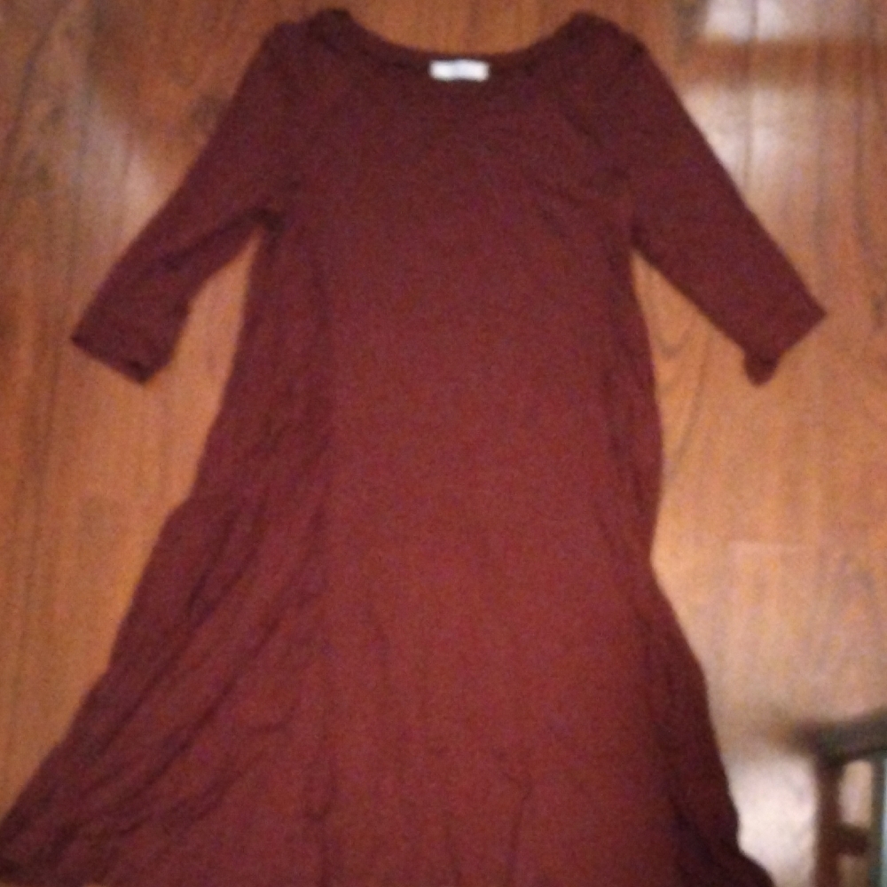 Lush Maroon Long Sleeve Dress